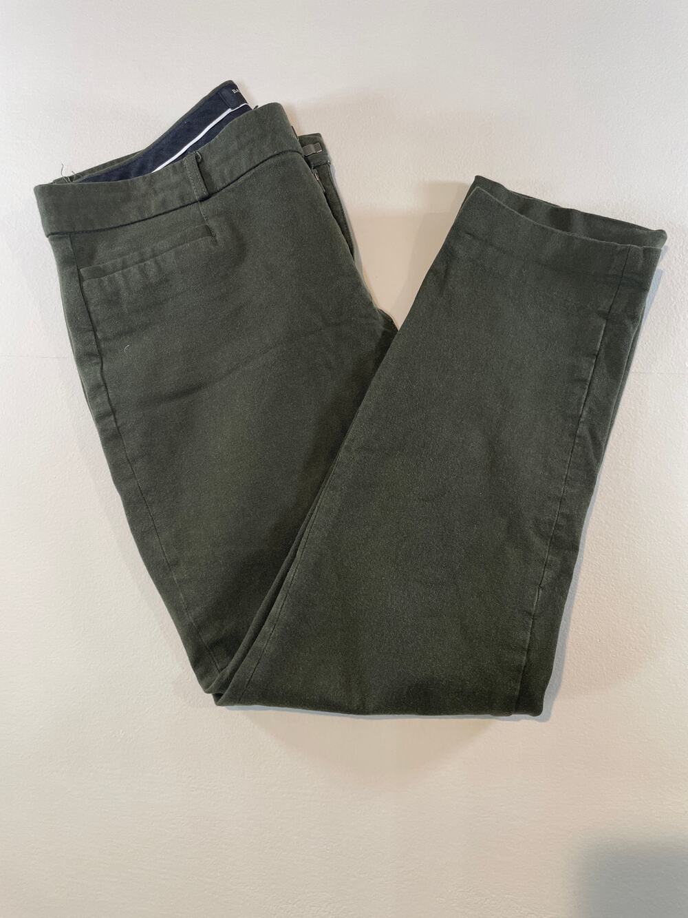 Banana Republic Sloan Curvy Fit Cropped Pants Size 8 Olive Green